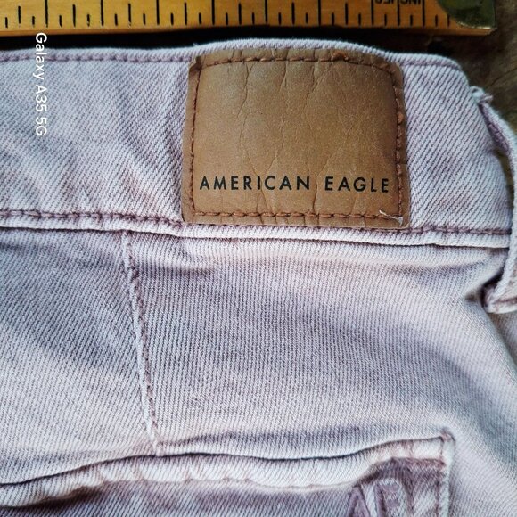 American Eagle Women's Light Pink High-Waisted Straight-Leg Jeans Size 6 Preppy - Picture 3 of 16